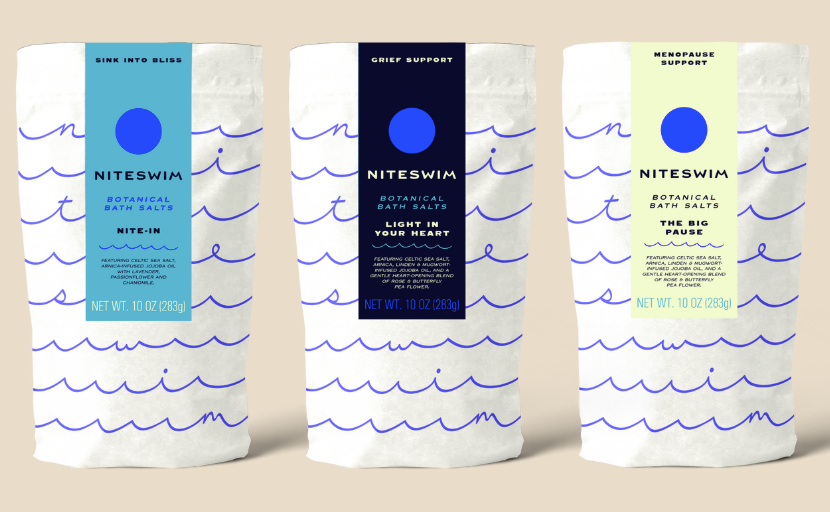 Three Niteswim Bath salt blends